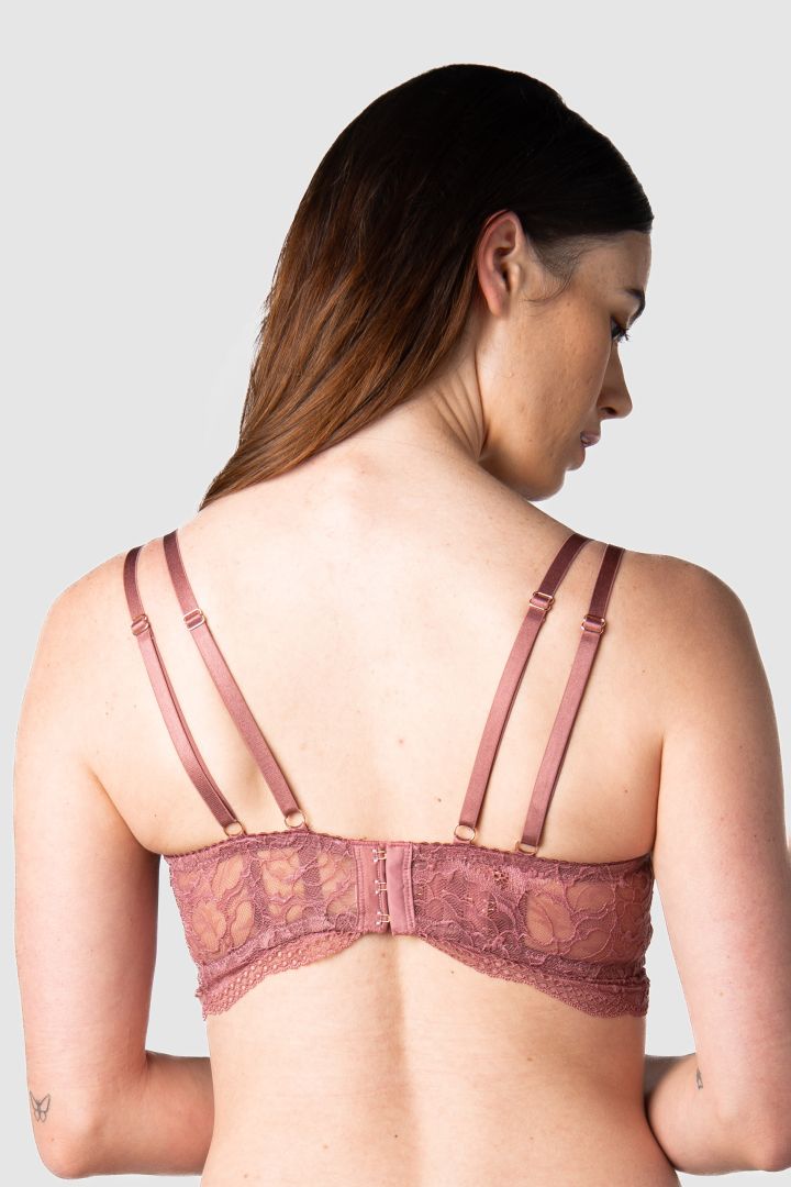 Plunge Schwangerschafts- und Still BH mit Spitzenrücken berry