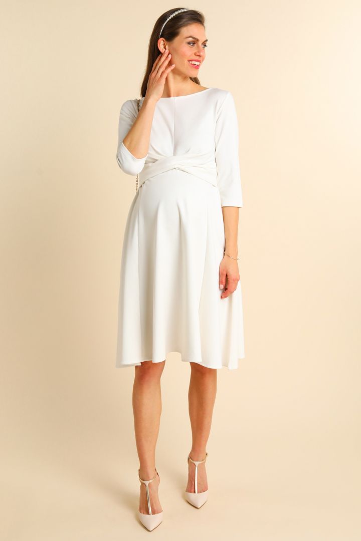 Ecovero Umstandsbrautkleid mit Twistdetail