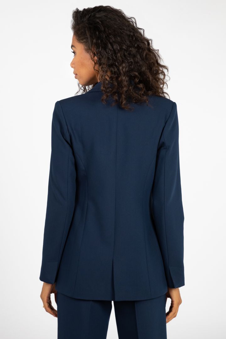 Umstandsblazer mit abnehmbarer Schleife navy