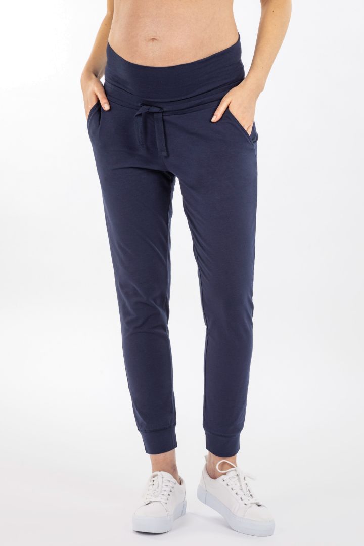 Organic Jersey Maternity Jogger navy