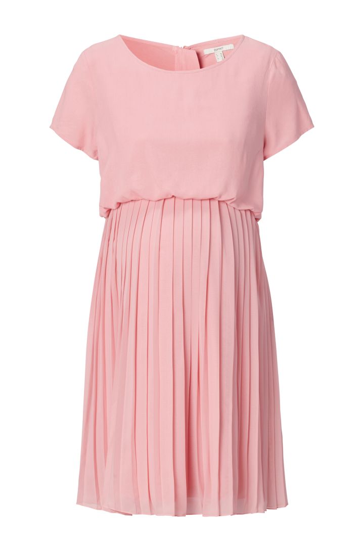 Pleated Maternity and Nursing Dress rose