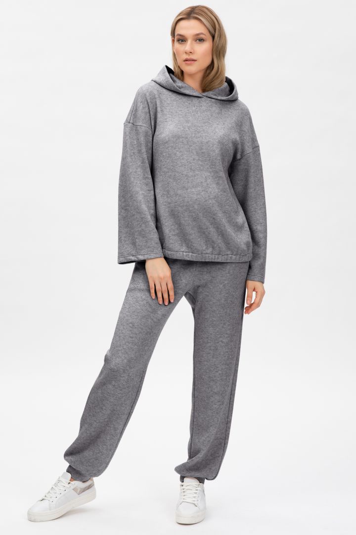 Soft Knit Maternity Hoodie grey