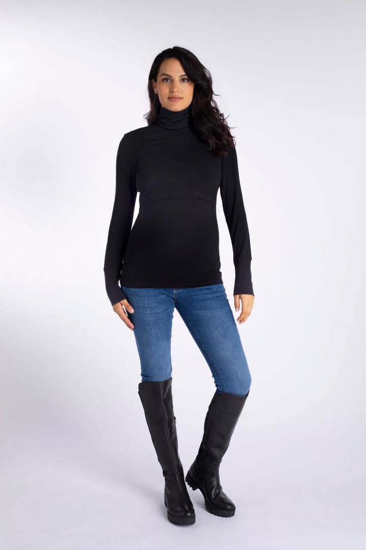 Ecovero Umstands- und Stillshirt mit Rollkragen