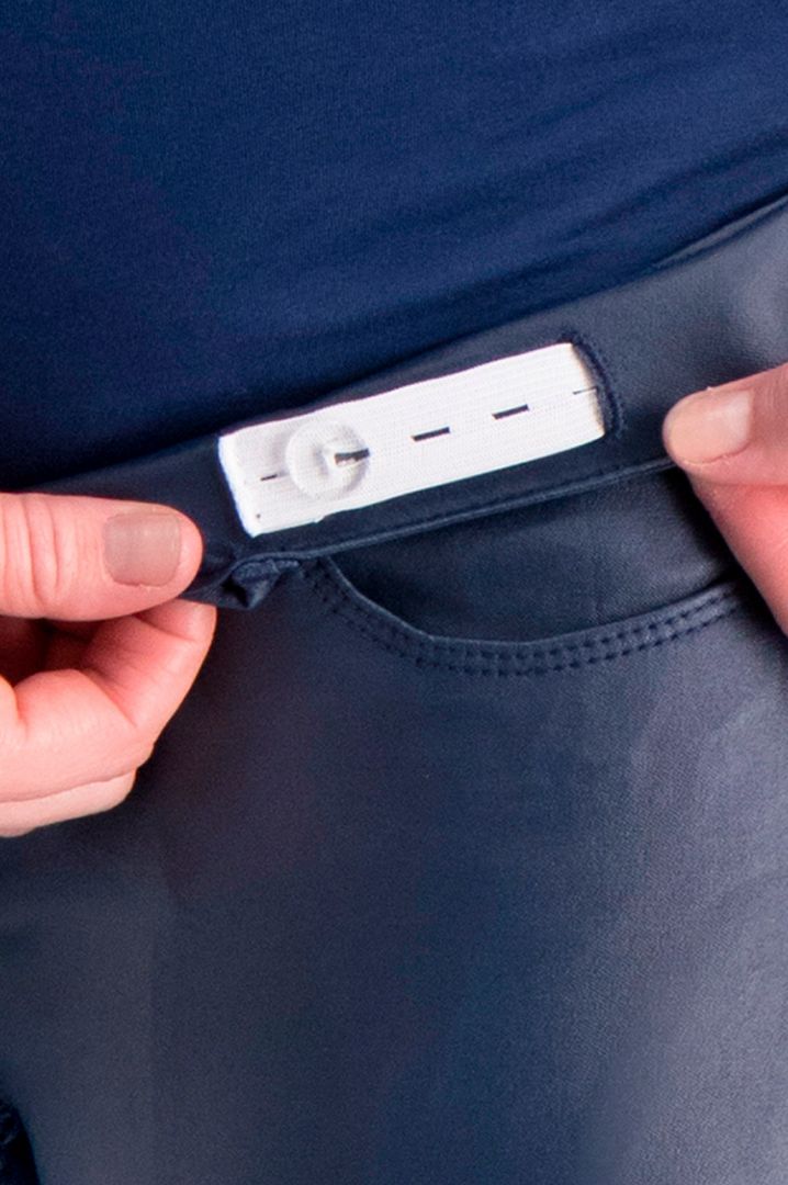 Maternity pants leather look dark navy