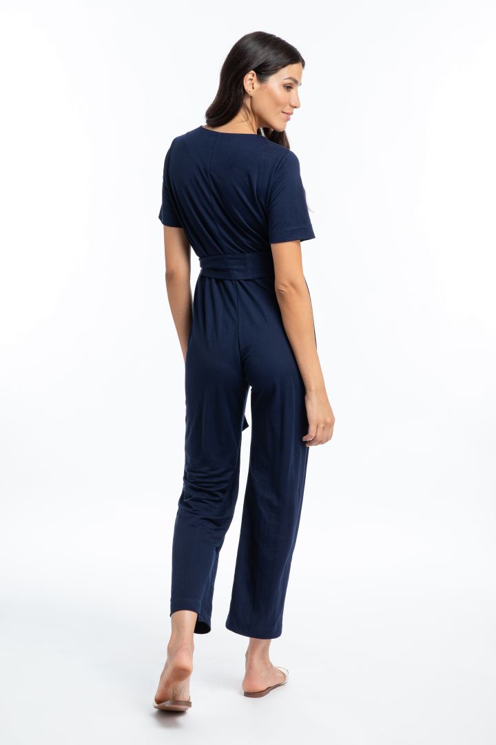 Umstands- und Still-Jumpsuit mit Knopfleiste navy