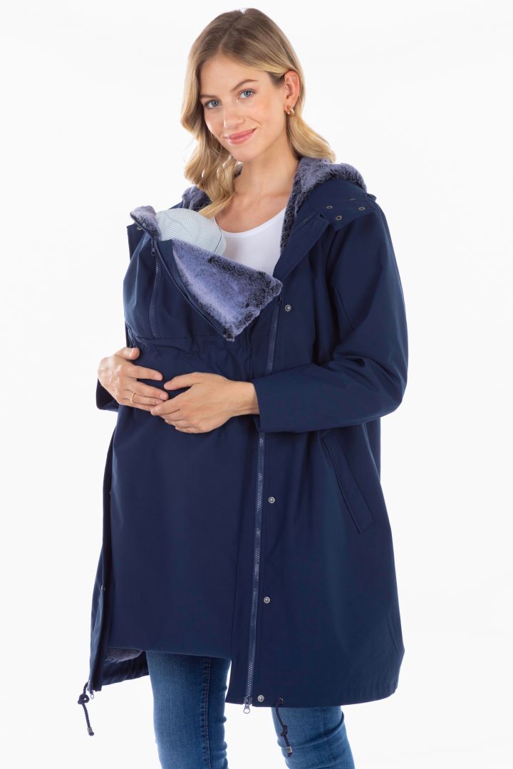3 in 1 Umstandsparka und Tragejacke navy