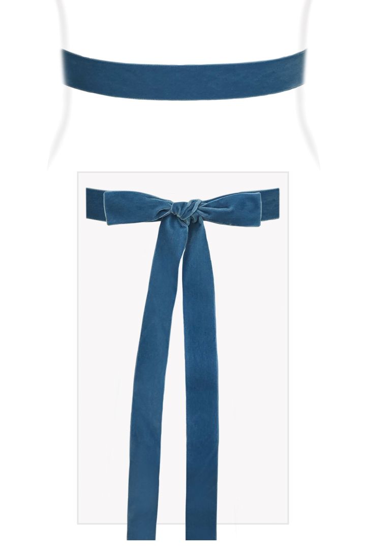 Velvet Ribbon Sash (Williamsburg Blue)