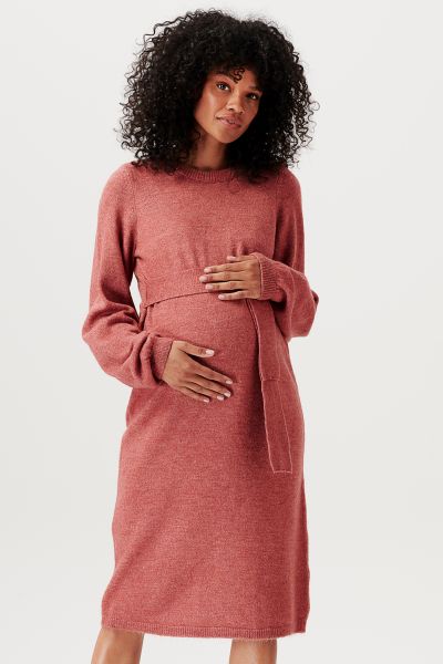 Eco Umstandsstrickkleid mit Bindegürtel