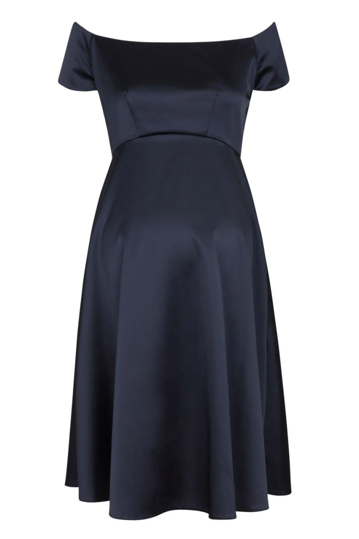 Maternity dress with submarine neckline