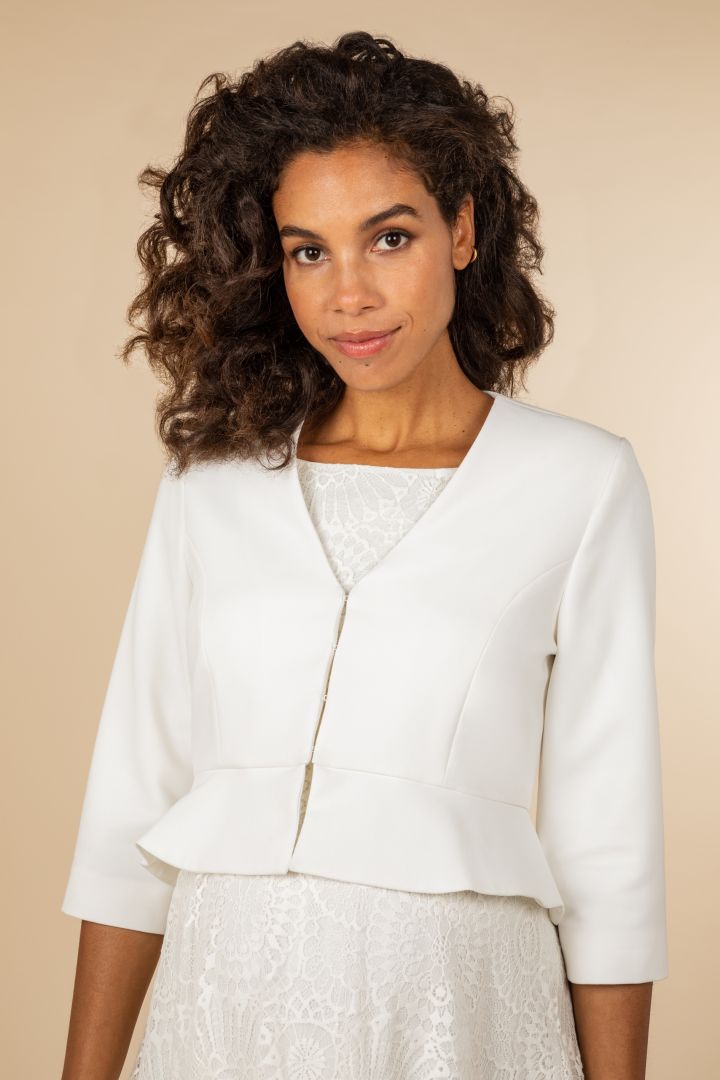 Umstands-Brautjacke mit Schößchen