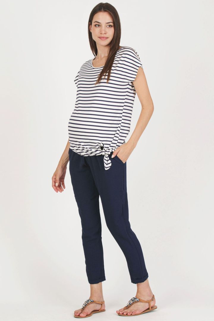 Umstandsshirt zum Knoten gestreift