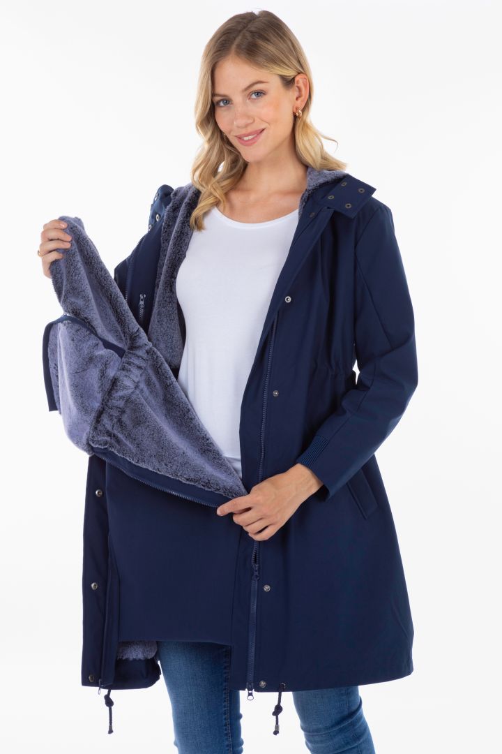 3 in 1 Umstandsparka und Tragejacke navy