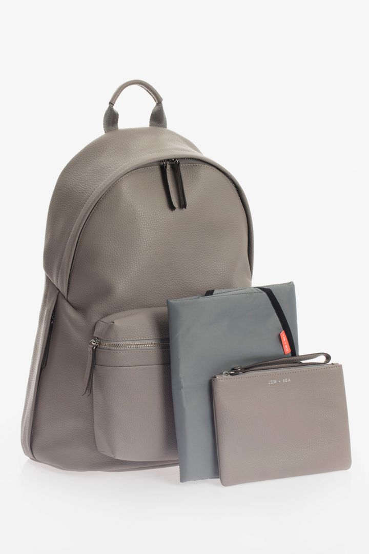 Luxe Wickelrucksack aus Kalbsleder grau